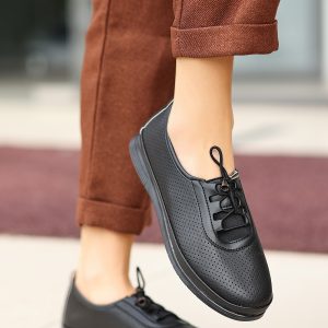 Babet Ayakkabı - Erbilden - Hoos Siyah Cilt Babet Ayakkabı