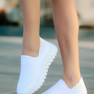 Babet Ayakkabı - Erbilden - Moni Beyaz Streç Babet Ayakkabı