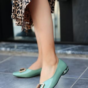 Babet Ayakkabı - Erbilden - Mexi Mint Yeşili Rugan Babet Ayakkabı
