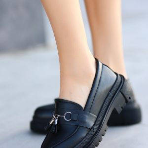 Babet Ayakkabı - Erbilden - Ninna Siyah Cilt Ayakkabı