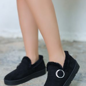 Babet Ayakkabı - Erbilden - Tote Siyah Süet Babet Ayakkabı