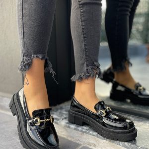 Babet Ayakkabı - Erbilden - Imke Siyah Rugan Oxford Ayakkabı
