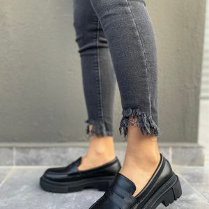 Babet Ayakkabı - Erbilden - Yeor Siyah Cilt Oxford Ayakkabı