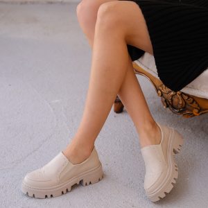 Babet Ayakkabı - Erbilden - Hote Bej Cilt Oxford Ayakkabı